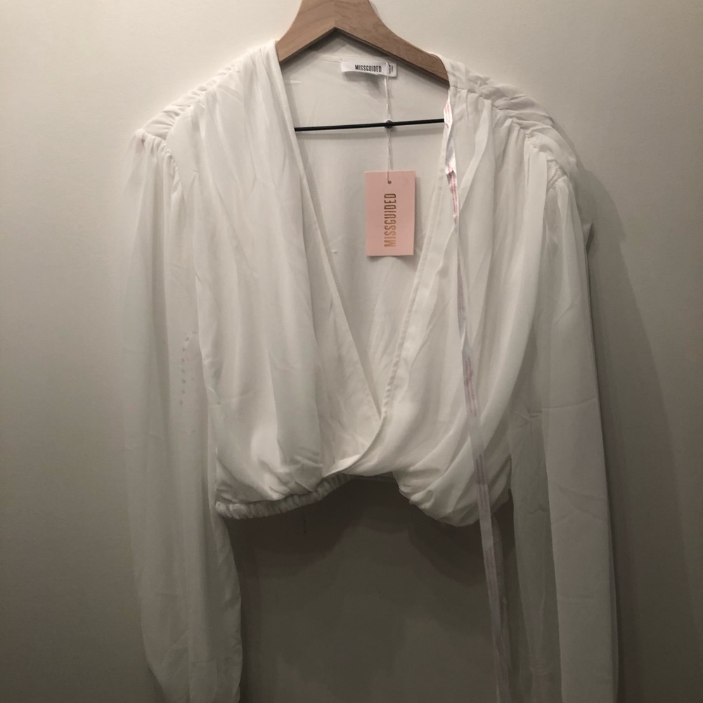 Missguided crop top with deep V